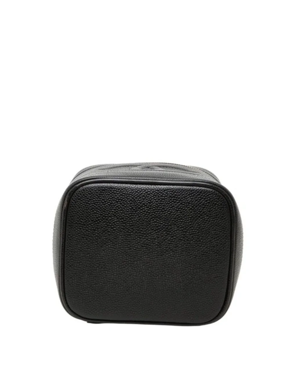 Chanel CC Logo Vanity Bag Handbag Black Caviar Leather